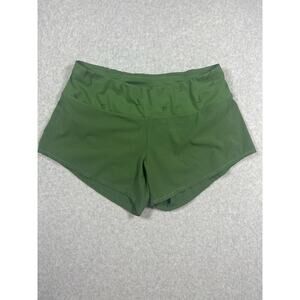 Oiselle Running Shorts Women's Dark Green High Rise High Waisted Sporty Workout